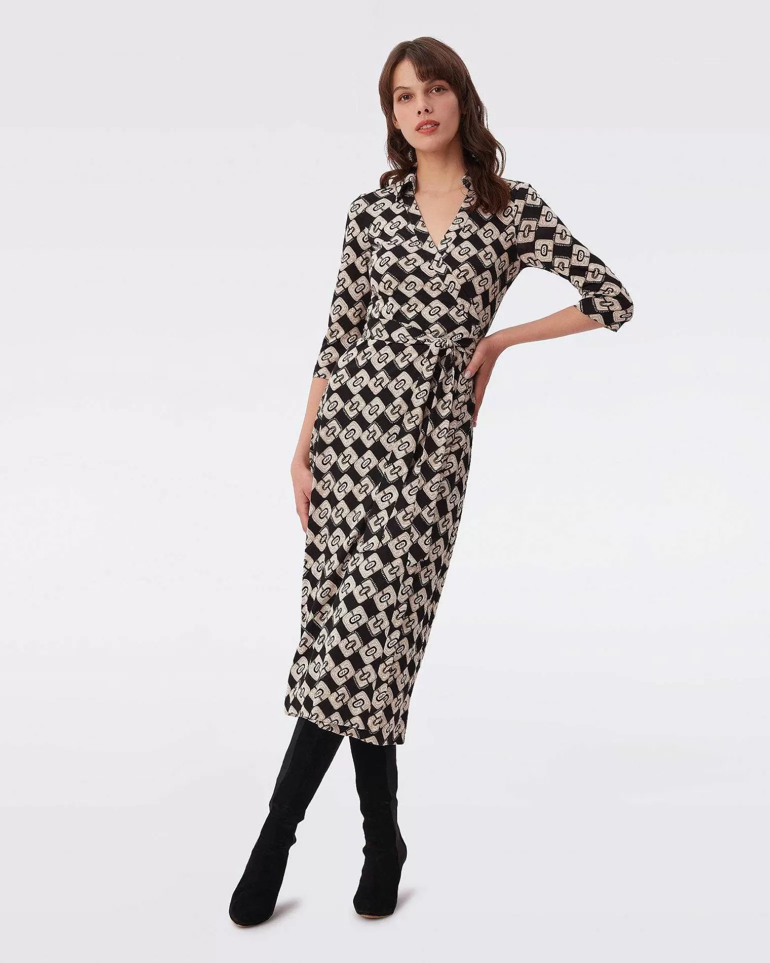 Kvinner Diane von Furstenberg Midi Kjoler>Abigail Silk Jersey Midi Wrap Dress