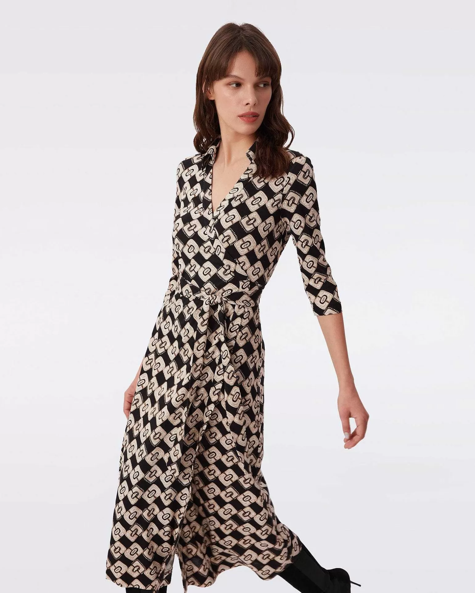 Kvinner Diane von Furstenberg Midi Kjoler>Abigail Silk Jersey Midi Wrap Dress