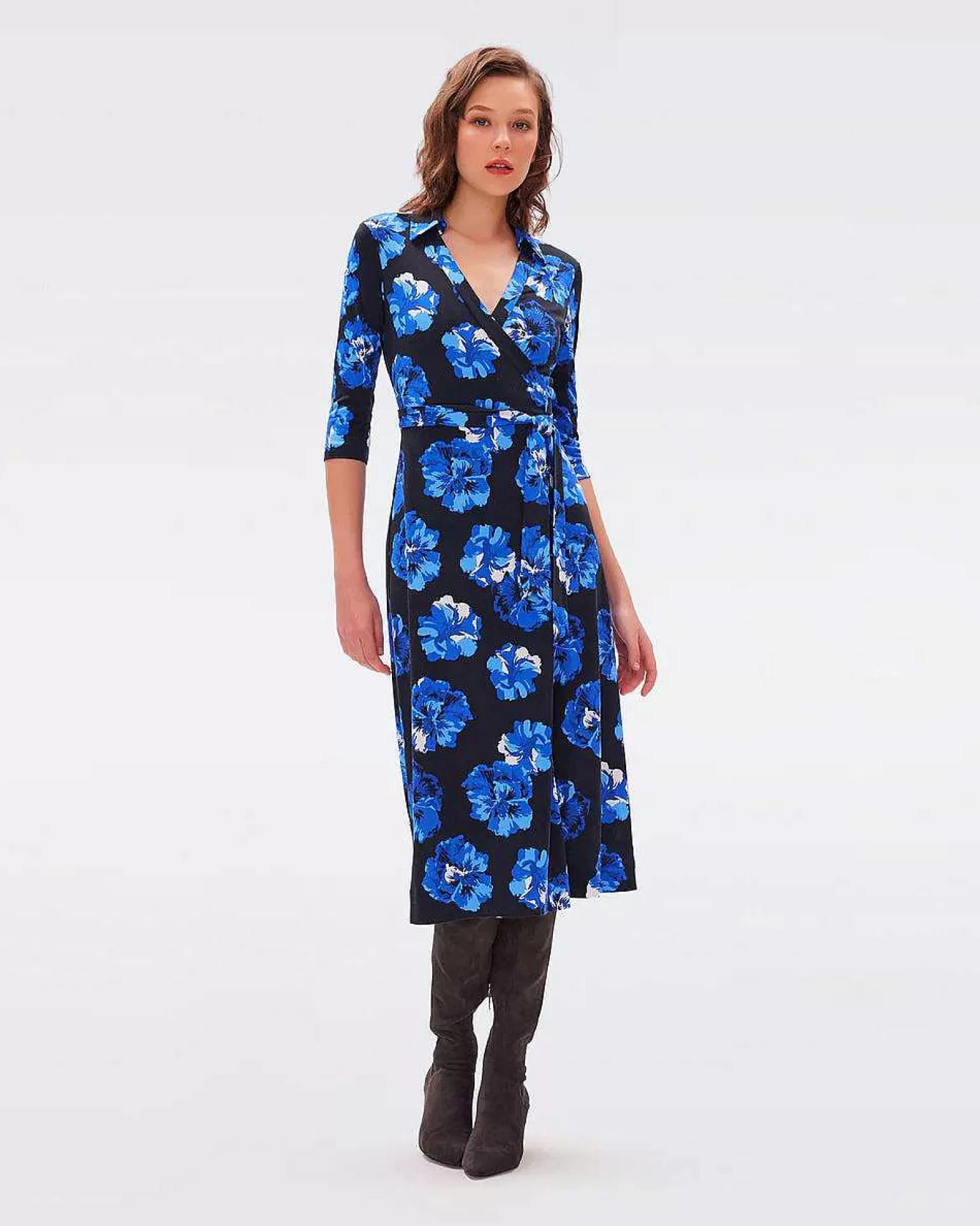 Kvinner Diane von Furstenberg Midi Kjoler>Abigail Silk Jersey-Omslagskjole