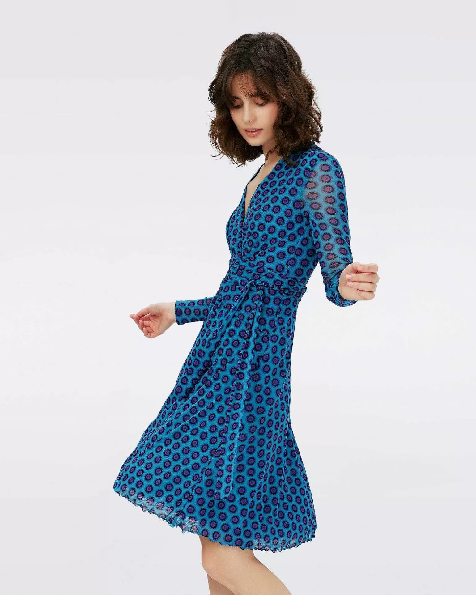 Kvinner Diane von Furstenberg Korte Kjoler>Dvf Brenda Dress In Flower Tie Barrier Reef