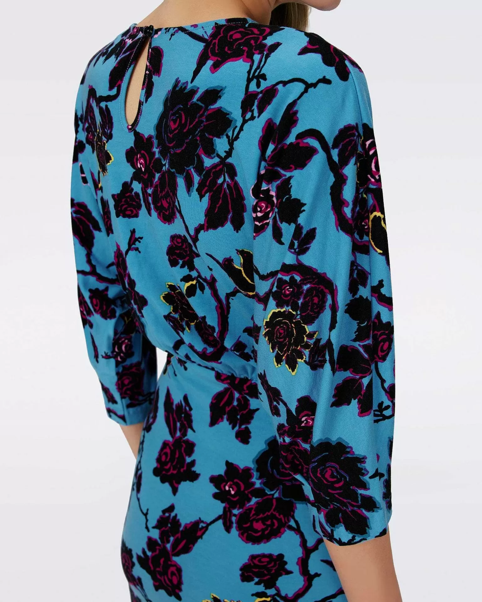 Kvinner Diane von Furstenberg Midi Kjoler>Dvf Chrisey Dress In China Vine Barrier Reef Lg