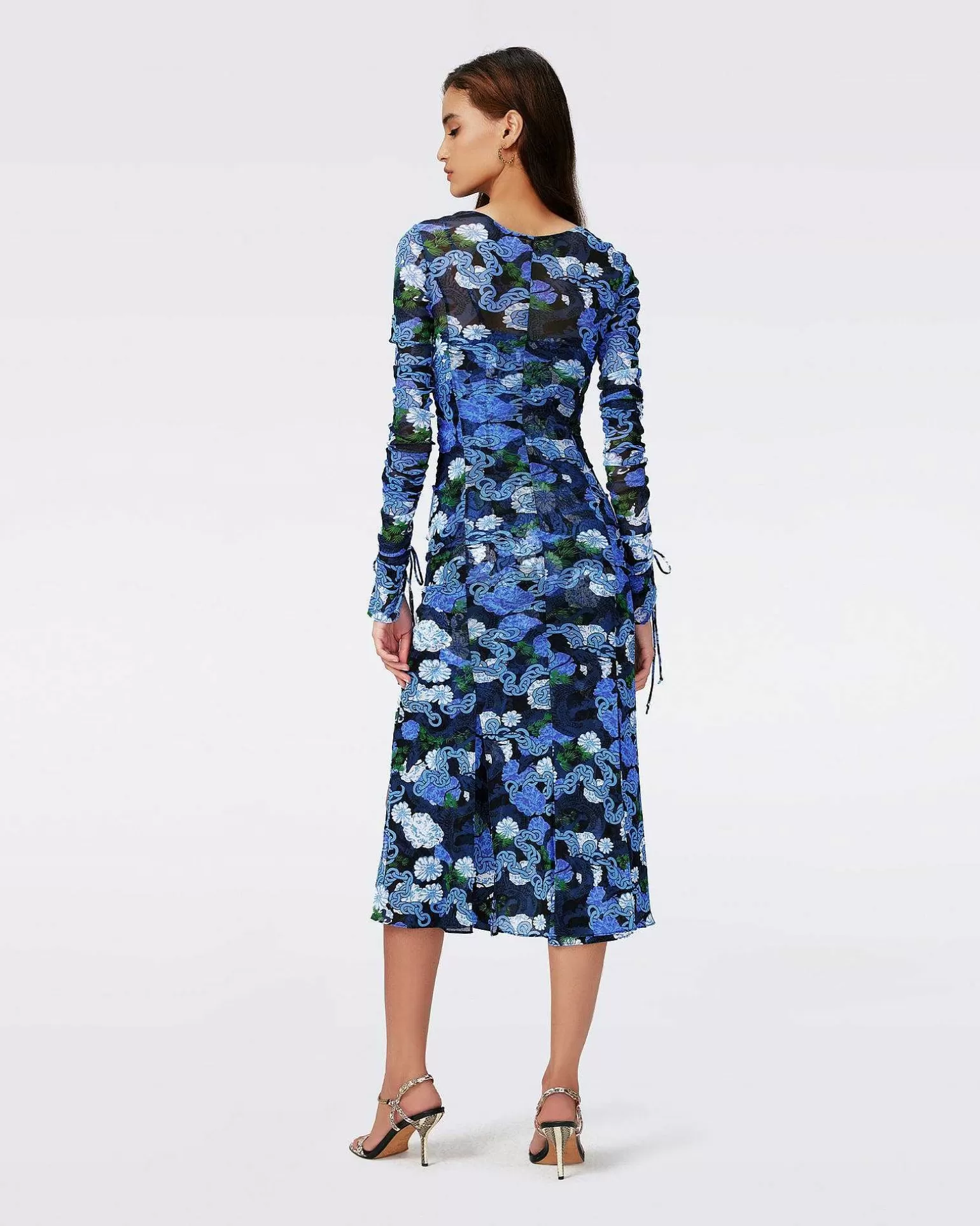 Kvinner Diane von Furstenberg Midi Kjoler>Dvf Corinne Dress In Dragon Dance