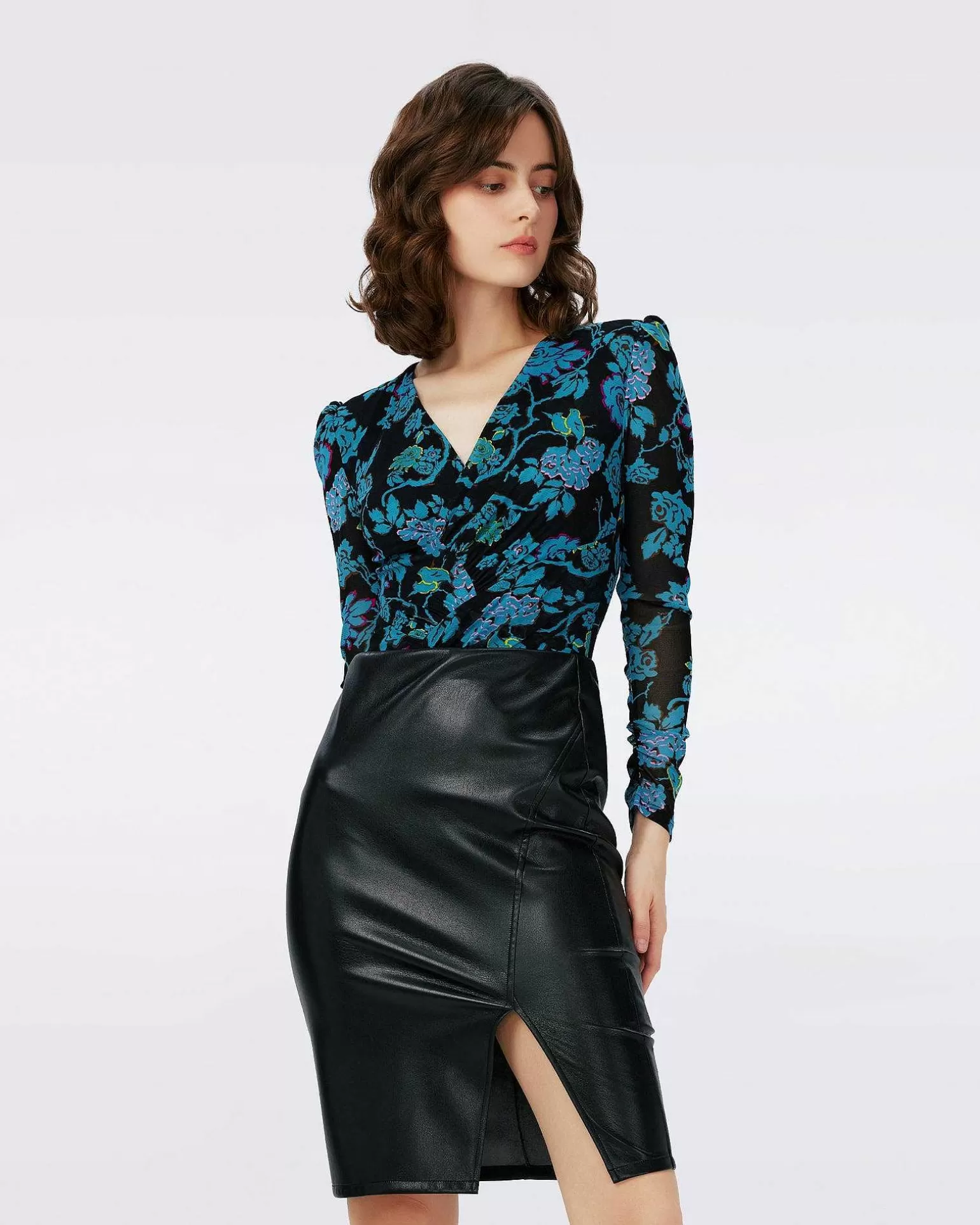 Kvinner Diane von Furstenberg Alle Skiller>Dvf Costanza Bodysuit In China Vine Blk/China Vine Blk