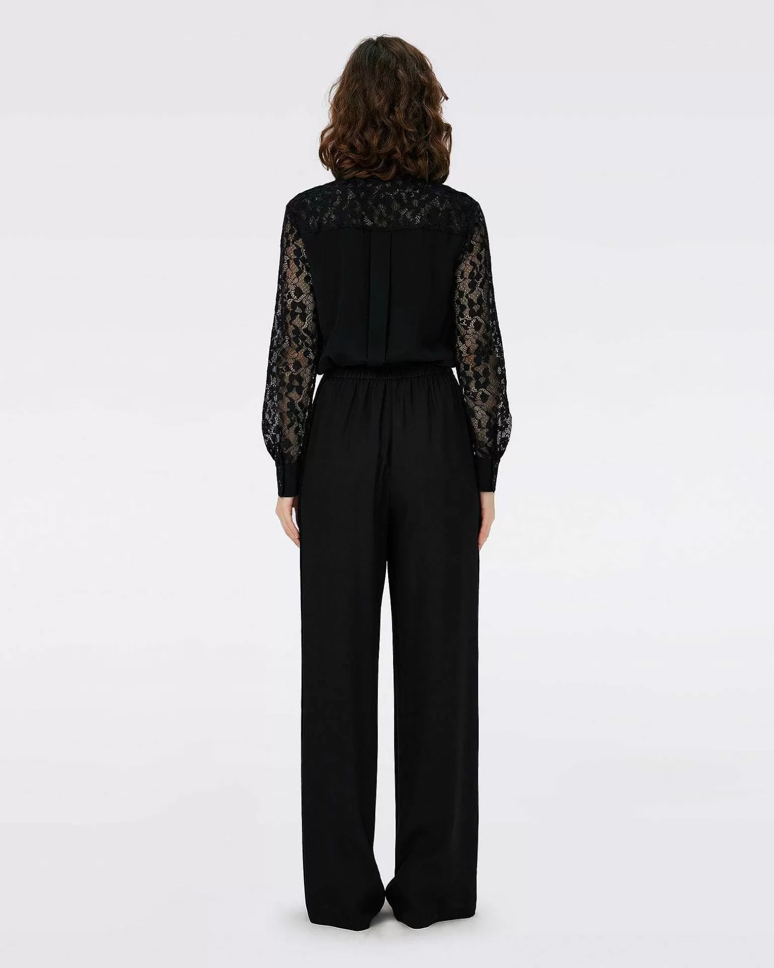 Kvinner Diane von Furstenberg Svarte Kjoler>Dvf Louise Topp I Svart/Lace