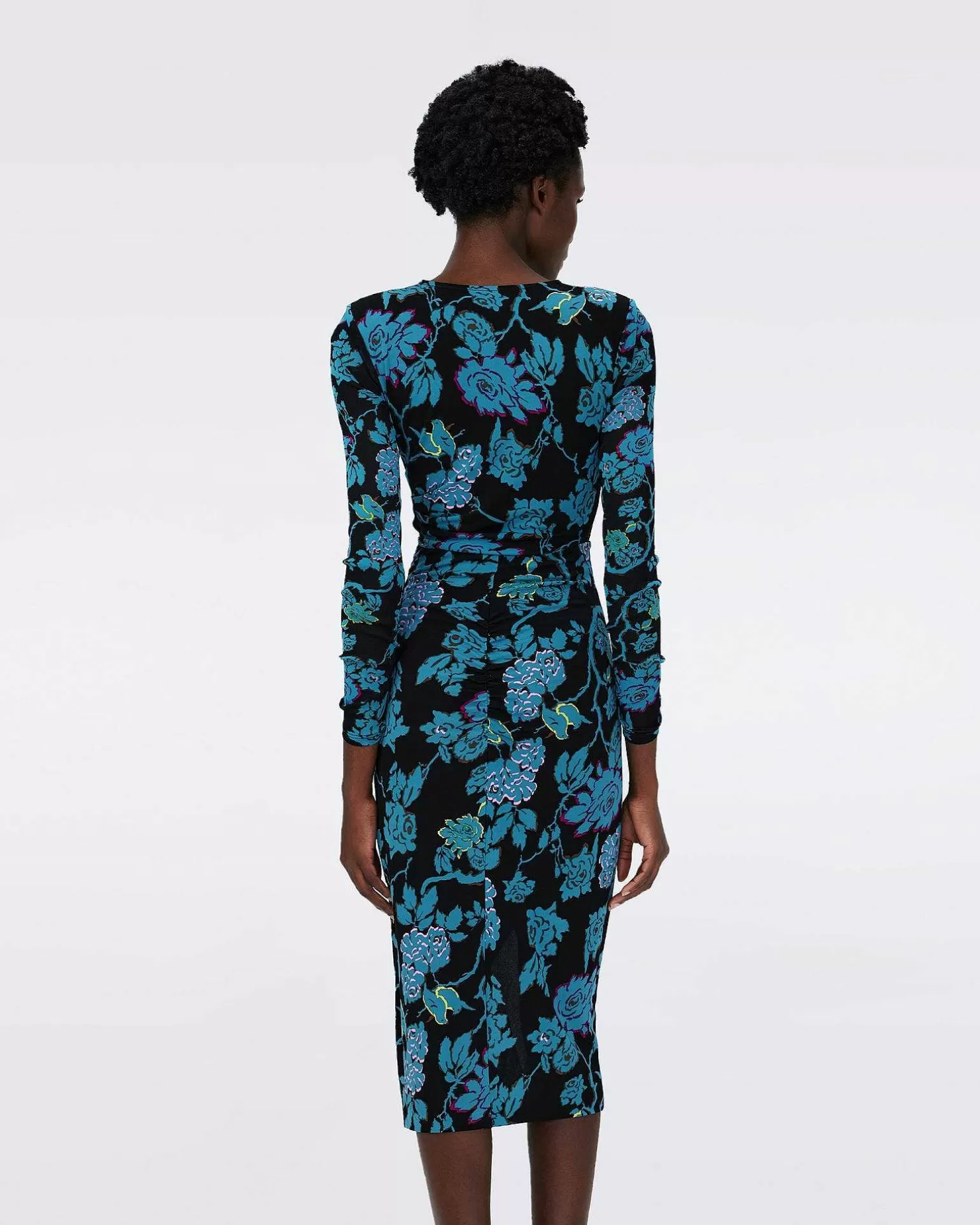 Kvinner Diane von Furstenberg Midi Kjoler>Dvf Nevine Dress In China Vine Blk/China Vine Blk