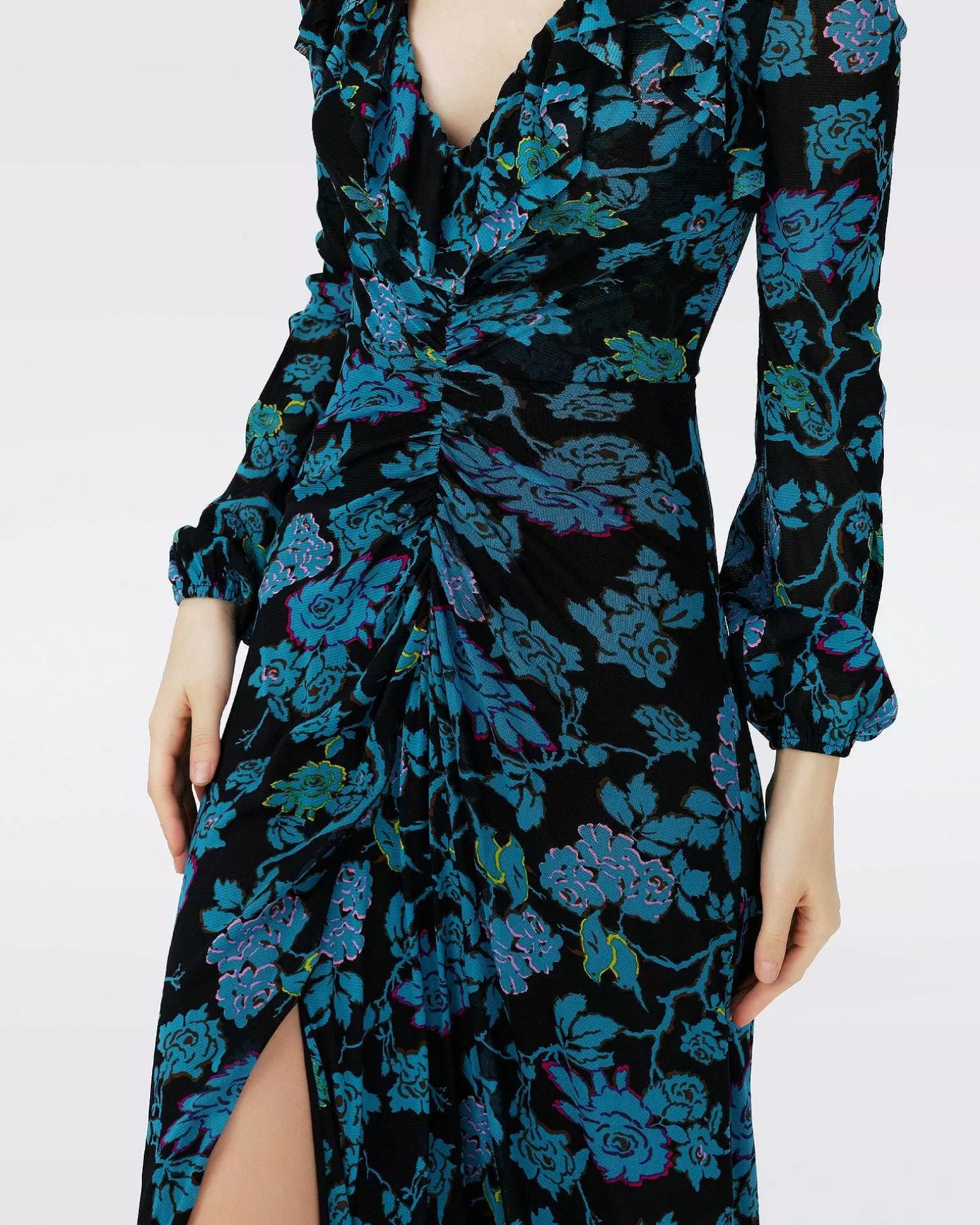 Kvinner Diane von Furstenberg Maxikjoler>Dvf Sean Dress In China Vine Blk Med