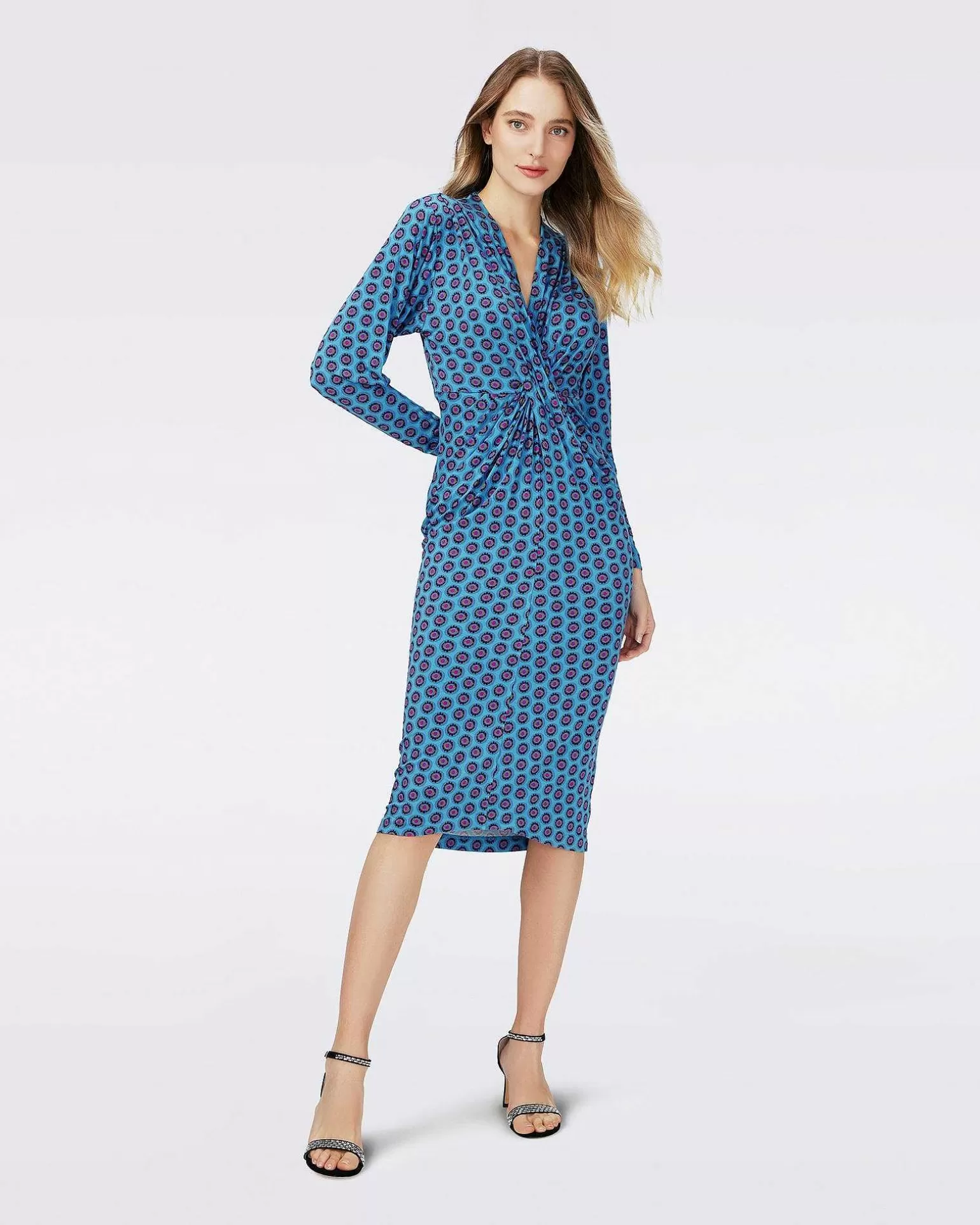 Kvinner Diane von Furstenberg Midi Kjoler>Dvf Timothy Dress In Flower Tie Barrier Reef