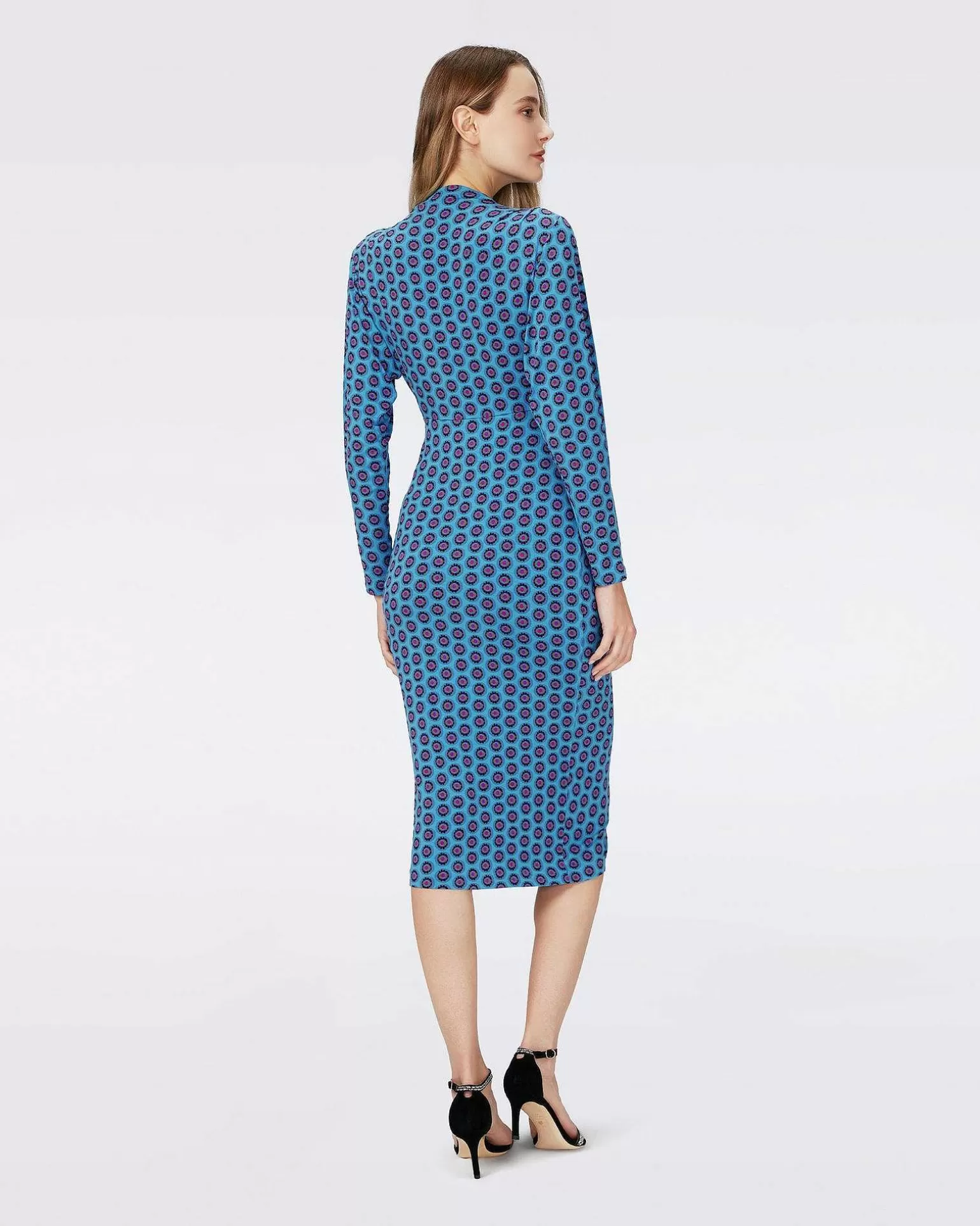 Kvinner Diane von Furstenberg Midi Kjoler>Dvf Timothy Dress In Flower Tie Barrier Reef