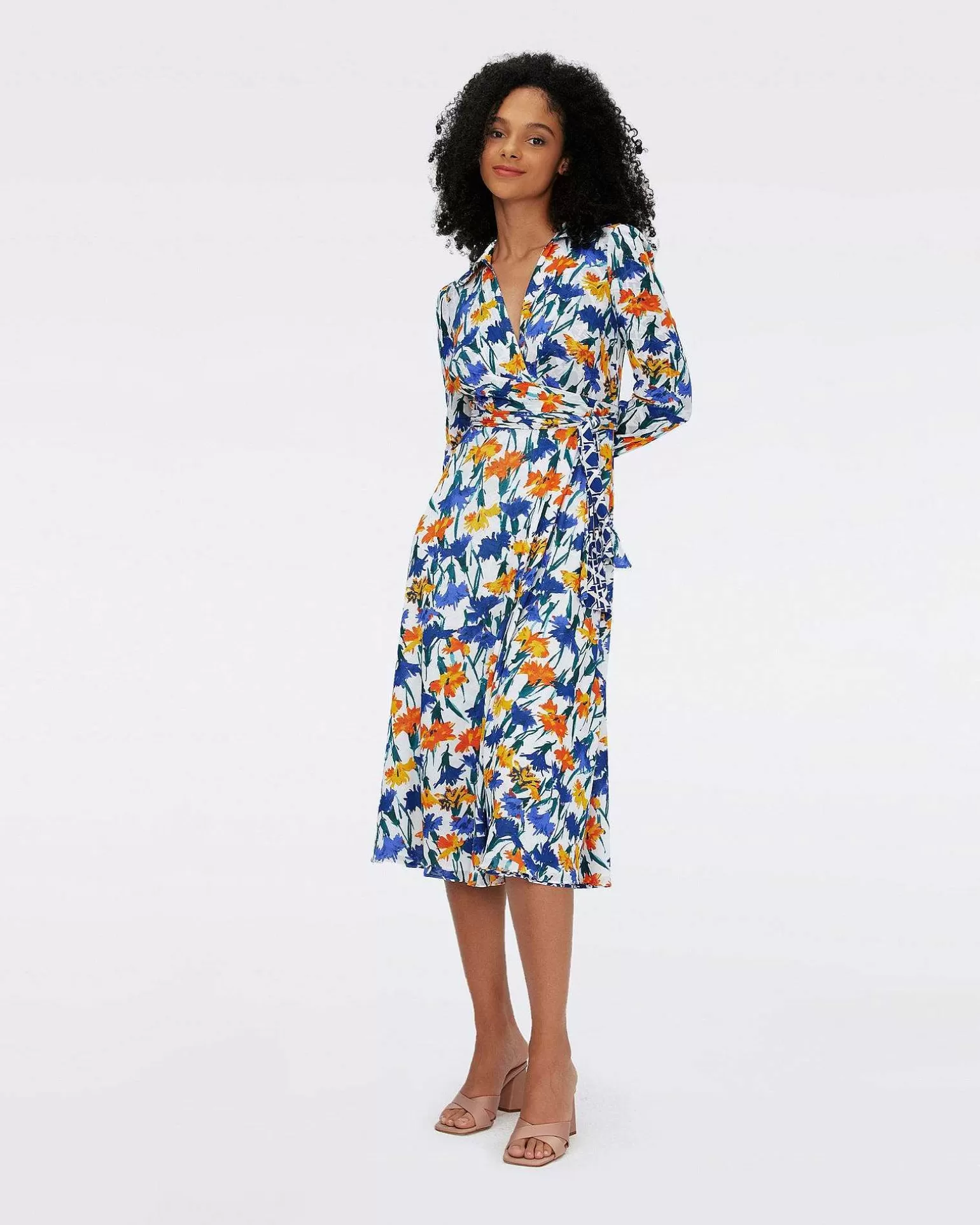 Kvinner Diane von Furstenberg Midi Kjoler>Phoenix Reversible Mesh Wrap Dress